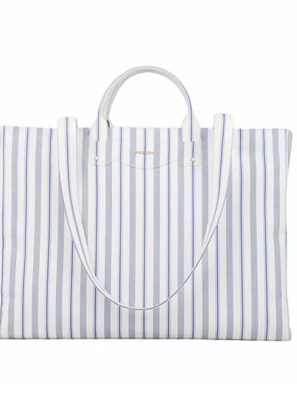 NWT Sandro large Striped Tote Bag in White and Blue